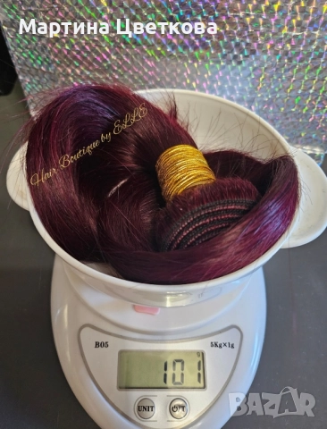 Нова естествена тъмночервена коса , снимка 2 - Аксесоари за коса - 52318385