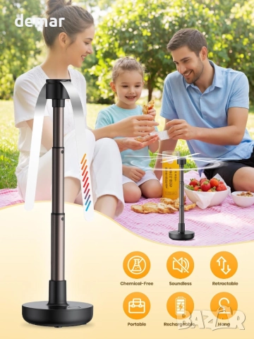 TOPK 3 броя акумулаторни вентилатори за маса, захранвани от USB, до 10 часа работа, снимка 2 - Други стоки за дома - 51720399