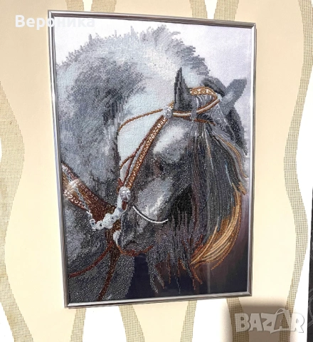 ушит гоблен със чешки мъниста "Грация", снимка 4 - Гоблени - 53040809