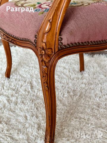 Ретро френски кресла с гобленова дамаска, снимка 16 - Дивани и мека мебел - 45523621