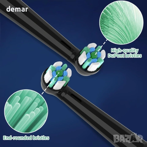 Глави за електрическа четка за зъби Oral-B iO серия 2/3/4/5/6/7/8/9/10, 6 броя, черни, снимка 4 - Други - 53594377