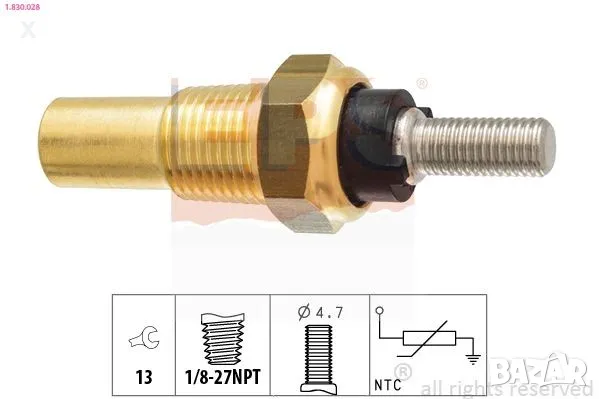 1.830.028 EPS ТЕМПЕРАТУРЕН ДАТЧИК FORD Escort Mk3 Mk4 / Orion Mk2 / Fiesta Mk1 Mk4 Mk5 / Transit Mk3, снимка 1 - Части - 48530058