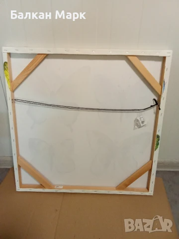 Картина с пеперуди 60x60 см върху дървена рамка, снимка 2 - Картини - 50796989