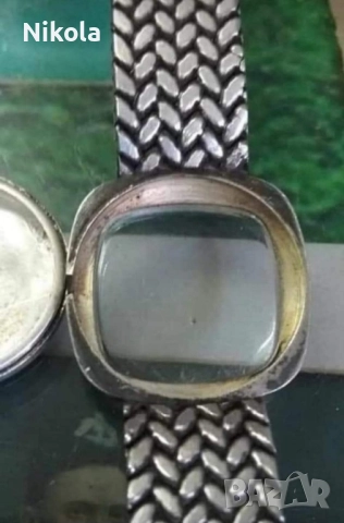 BAUME & MERCIER-Сребърен дамски часовник,сребърна верижка с интересна масивна плетка, 800 проба, снимка 10 - Антикварни и старинни предмети - 52011606