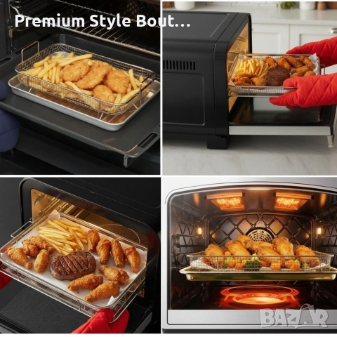 Кошница за печене с тава Cheffinger CF-FB35 - Еър Фрайър ефект за фурна, снимка 3 - Други стоки за дома - 53923545