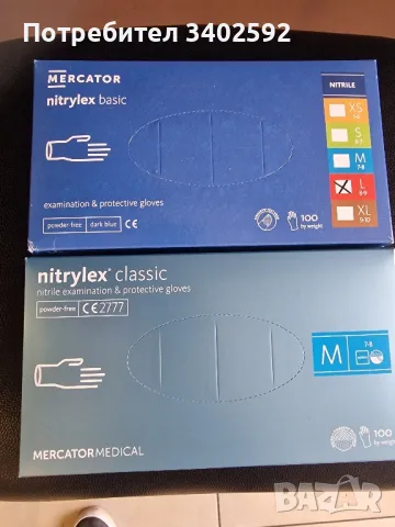 Нитрилни ръкавици М и L  размер сини., снимка 3 - Ръкавици - 50145774