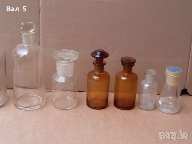 Аптекарска стъклария , вазария , шише , шишета - 7 броя, снимка 2 - Антикварни и старинни предмети - 46256269