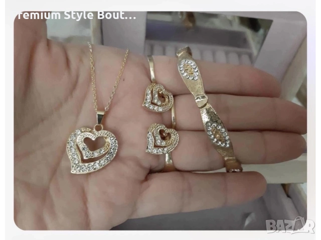 комплект колие ,обеци и гривна от медицинска стомана 