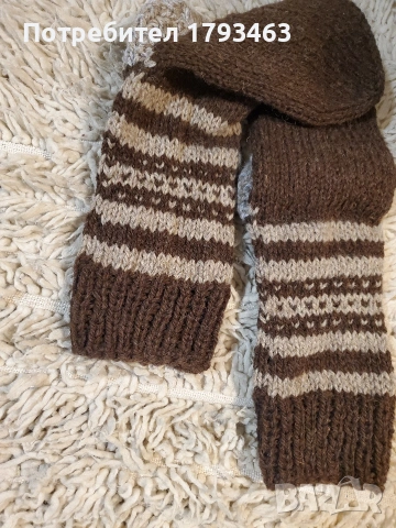 Ръчно плетени мъжки чорапи от вълна' размер 43, снимка 10 - Мъжки чорапи - 50749777