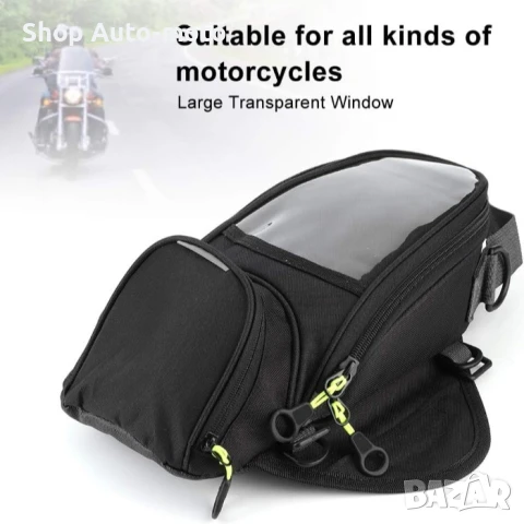 Мото чанта за резервоар Automat, Водоустойчива, Прозрачен прозорец, Черна, снимка 7 - Аксесоари и консумативи - 51356475