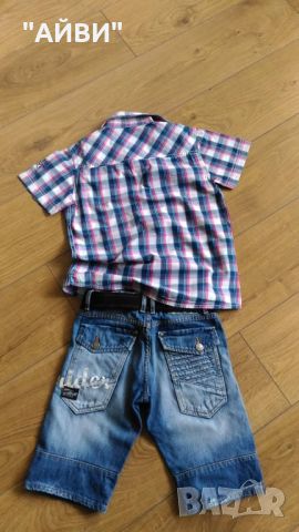 ZARA и DETROIT детски къси дънки, тениска и ризка, снимка 14 - Детски къси панталони - 45436398