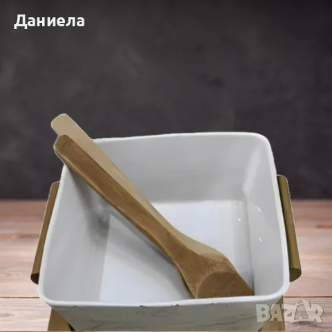 Керамичен съд - купа, с дървени аксесоари, снимка 3 - Други стоки за дома - 49850992