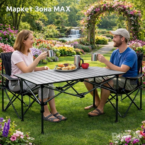 Сгъваема алуминиева маса за къмпинг, риболов и уютни моменти на открито, снимка 4 - Къмпинг мебели - 53064985