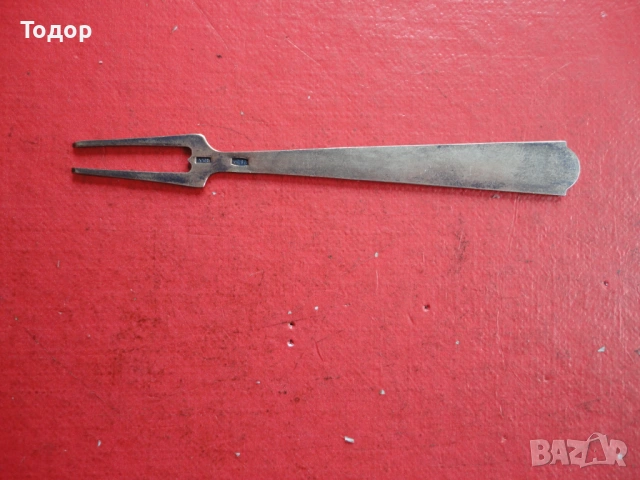 Руска сребърна виличка с емайл 875, снимка 6 - Антикварни и старинни предмети - 54087460