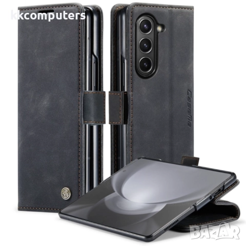 Samsung Galaxy Z Fold5 5G Retro Magnetic Wallet Кожен Калъф и Протектор, снимка 6 - Калъфи, кейсове - 52382453