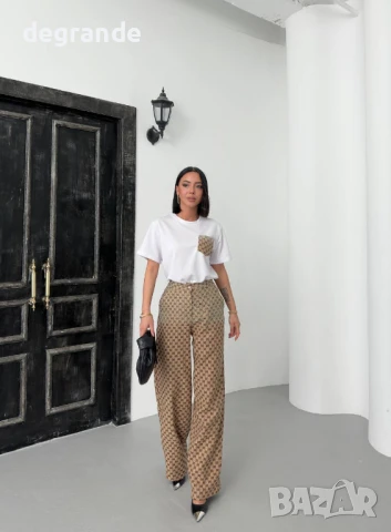 Дамски комплект Gucci тениска с панталон, снимка 4 - Комплекти - 51404861