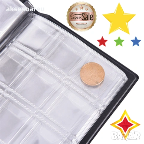 Нов Кожен албум за монети с 10 прозрачни страници с 120 джоба Книга  каталог за колекция на монети, снимка 12 - Нумизматика и бонистика - 53770012