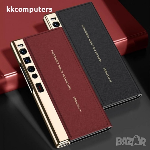 Калъф GKK за Huawei Mate Xs 2 – кожен калъф с електроплейтинг покритие, различни цветове, снимка 5 - Калъфи, кейсове - 52378538