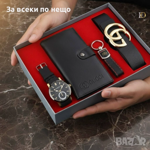 Gucci Мъжки Подаръчен Комплект Гучи - Налични Различни Цветове Код SK155, снимка 7 - Подаръци за мъже - 52518275