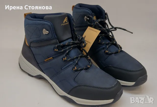 Мъжки зимни боти Runners, син цвят 45, снимка 7 - Мъжки боти - 49270062