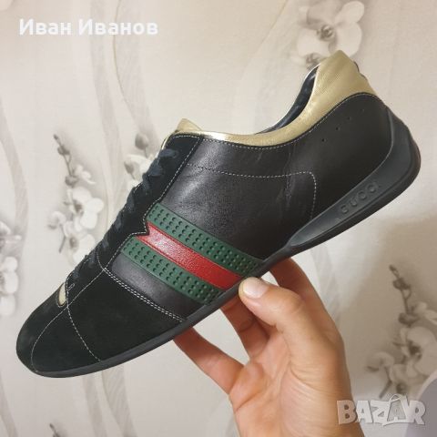 Мъжки обувки / маратонки GUCCI Classic Red & Green Stripes Leather , снимка 2 - Спортно елегантни обувки - 46146721