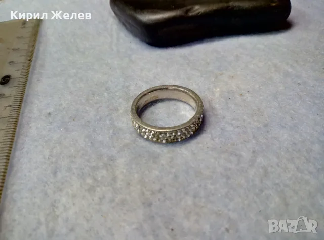 ЕЛЕГАНТЕН СКЪПОЦЕНЕН СРЕБЪРЕН ПРЪСТЕН Тип ХАЛКА СРЕБРО 925 с ИСКРЯЩИ ФАСЕТИРАНИ ЦИРКОНИ 39293