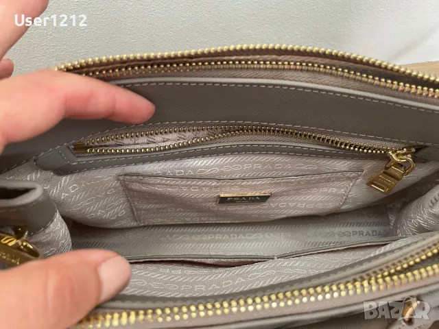 Prada Grey saffiano дамска чанта , снимка 6 - Чанти - 47393464