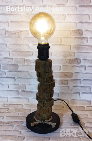 Ръчно изработена настолна винтидж лампа, снимка 2 - Настолни лампи - 49911408
