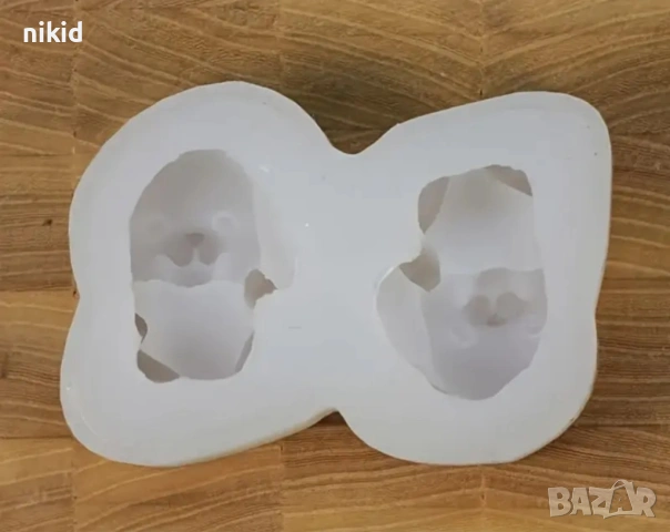 2 сладки усмихнати зайчета зайче заек силиконов молд форма фондан шоколад гипс смола декор, снимка 4 - Форми - 53852638