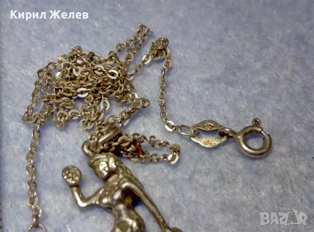 РОМАНТИЧЕН Арт НУВО СРЕБЪРЕН МЕДАЛЬОН ЗОДИЯ ДЕВА с ФИНА СРЕБЪРНА ВЕРИЖКА СРЕБРО 925 ПРОБА 38801, снимка 4 - Колиета, медальони, синджири - 50354735