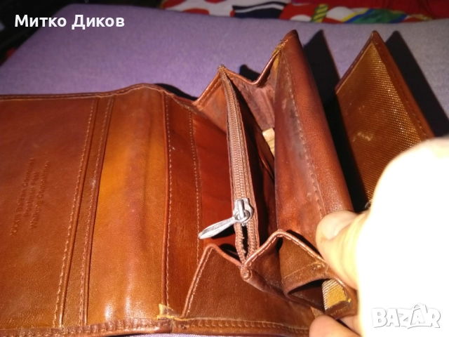 Портфейл Балкан---- марков естествена кожа 125х95мм