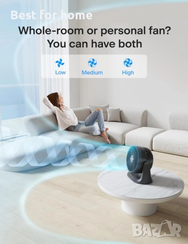 Pelonis Вентилатор за вкъщи с 3 скорости и 7-инчови перки, настолен, снимка 6 - Друга електроника - 53357593