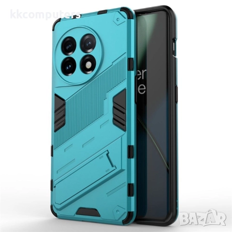 Калъф с протектор за OnePlus 11 5G – удароустойчив TPU + PC хибриден кейс със стойка, 3 цвята, снимка 3 - Калъфи, кейсове - 52549391