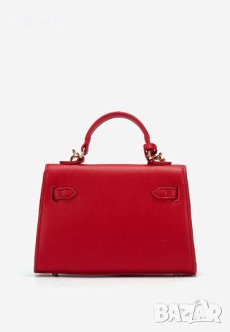 Червена чанта по модел на Хермес Hermes Kelly mini, снимка 4 - Чанти - 45782577