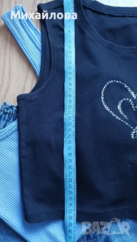 Дънкови къси панталонки с 2 бр. топ, снимка 7 - Къси панталони и бермуди - 51044659