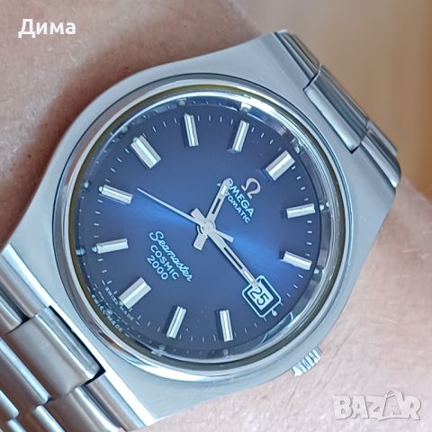 Omega Seamaster Cosmic 2000 Automatic Тъмно Син Циферблат, Дата, Кал.1012, Реф.166.130, снимка 10 - Мъжки - 46712494