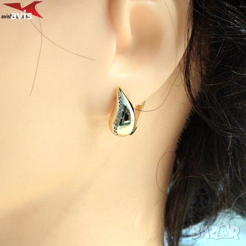 Обеци с 14К златно покритие 2141850, снимка 4 - Обеци - 53052554