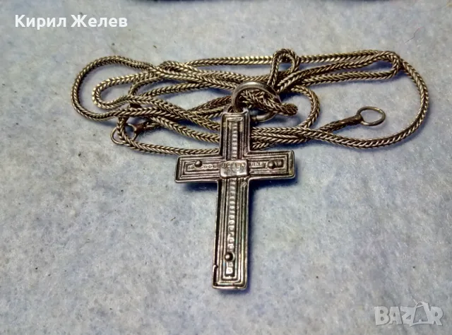РАЗПЯТИЕ СРЕБЪРЕН КРЪСТ МАРКОВО ЛАКИРАНО СРЕБРО 925 със СРЕБЪРНА ВЕРИЖКА РЪЧНА РЕТРО ПЛЕТКА 25160, снимка 12 - Колиета, медальони, синджири - 50073170