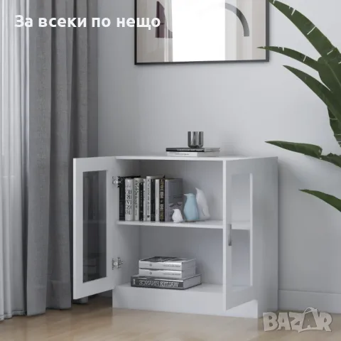 Шкаф Витрина, Бял, 82,5x30,5x80 См, ПДЧ Код P577, снимка 7 - Шкафове - 50425668