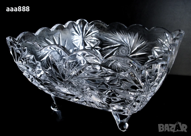 Фруктиера чешки кристал Бохемия, снимка 8 - Чинии - 53193694