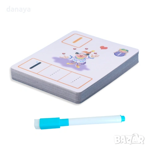 6472 Образователни карти за писане и броене с маркер – упражнение по математика, снимка 6 - Ученически пособия, канцеларски материали - 53793892