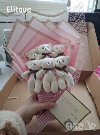 🎁 Премиум Плюшен Букет – Подаръци за рожден ден – Подарък за любима  , снимка 4 - Други - 53078892