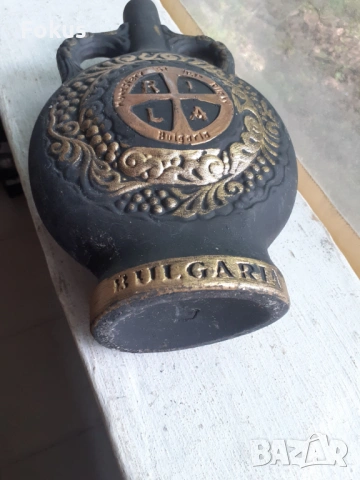 Старо вино бъклица Мерло от Хърсово с печат -Рилски манастир, снимка 4 - Антикварни и старинни предмети - 53429544