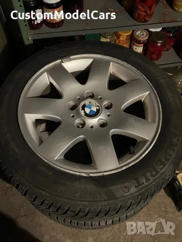 Продавам джанти BMW 7j x 16 ET47 със зимни гуми за E46 E36 Z3, снимка 2 - Гуми и джанти - 49621932