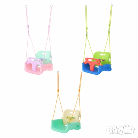 Домашна детска люлка за двор и градина / Бебешка люлка 3 в 1 - 3 цвята