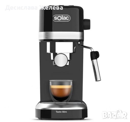 Машина за еспресо Solac Taste Slim Black CE4510 (С дефект отзад на резервоара  за водата и по кашона, снимка 3 - Кафемашини - 52963711