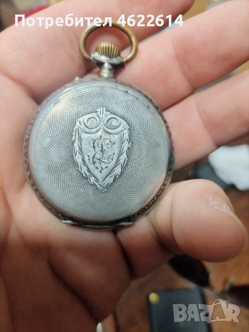 СТАР ДЖОБЕН СРЕБЪРЕН ЧАСОВНИК , снимка 6 - Джобни - 54289440