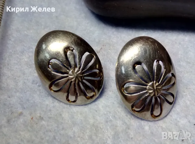 ЧУДЕСНИ АЖУРНИ ФЛОРАЛНИ СРЕБЪРНИ ОБЕЦИ ОКСИДИРАНО СРЕБРО 925 ХУДОЖЕСТВЕНА БИЖУТЕРСКА ИЗРАБОТКА 33982