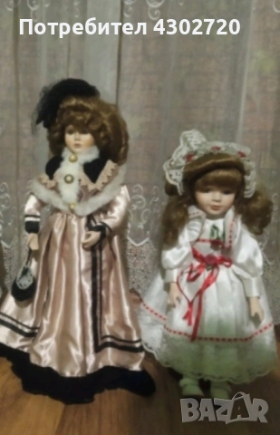 Две порцеланови кукли 40 и 50см., снимка 1 - Кукли - 52930302