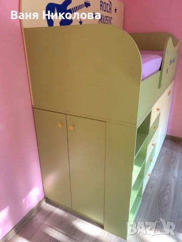 Легло с много място за съхранение + гардероб, снимка 2 - Спални и легла - 53769628